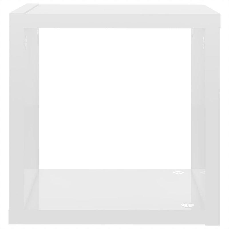 Wall Cube Shelves 4 pcs High Gloss White 22x15x22 cm Payday Deals