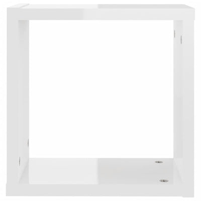 Wall Cube Shelves 4 pcs High Gloss White 30x15x30 cm Payday Deals