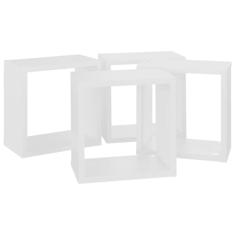 Wall Cube Shelves 4 pcs White 26x15x26 cm Payday Deals