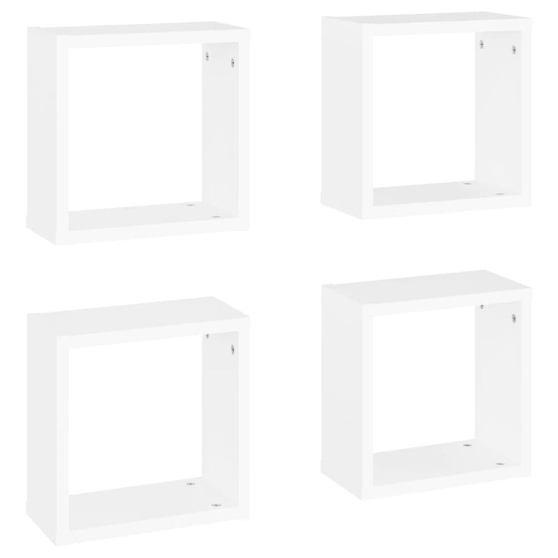 Wall Cube Shelves 4 pcs White 30x15x30 cm Payday Deals