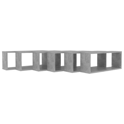 Wall Cube Shelves 6 pcs Concrete Grey 60x15x23 cm Chipboard Payday Deals