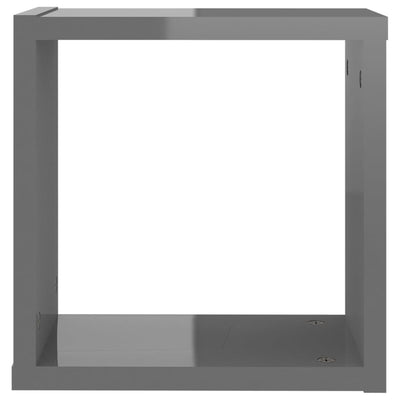 Wall Cube Shelves 6 pcs High Gloss Grey 30x15x30 cm Payday Deals