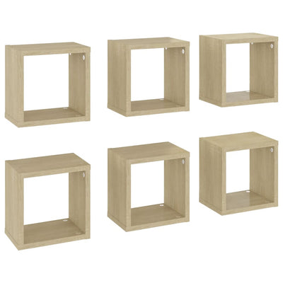 Wall Cube Shelves 6 pcs Sonoma Oak 22x15x22 cm Payday Deals