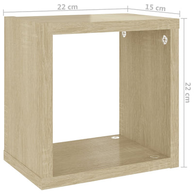 Wall Cube Shelves 6 pcs Sonoma Oak 22x15x22 cm Payday Deals