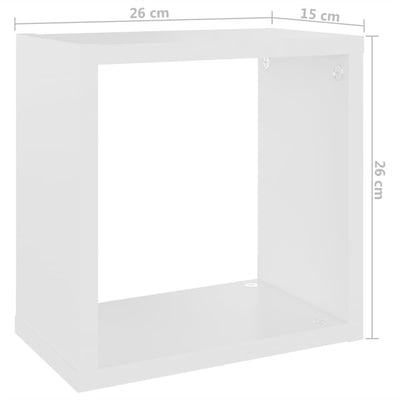 Wall Cube Shelves 6 pcs White 26x15x26 cm Payday Deals