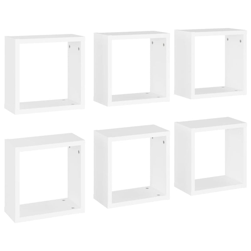 Wall Cube Shelves 6 pcs White 30x15x30 cm Payday Deals