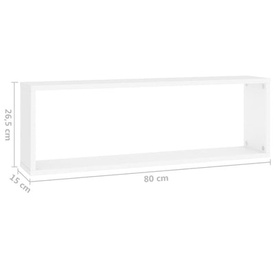 Wall Cube Shelves 6 pcs White 80x15x26.5 cm Chipboard Payday Deals