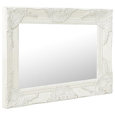 Wall Mirror Baroque Style 50x40 cm White Payday Deals