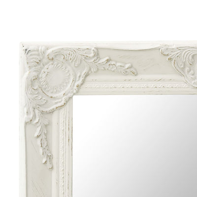 Wall Mirror Baroque Style 50x40 cm White Payday Deals