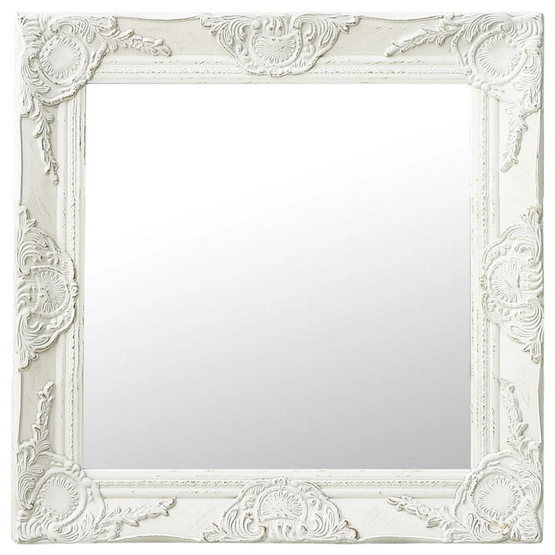 Wall Mirror Baroque Style 50x50 cm White Payday Deals