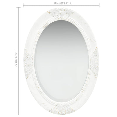 Wall Mirror Baroque Style 50x70 cm White Payday Deals
