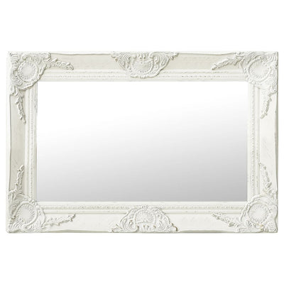 Wall Mirror Baroque Style 60x40 cm White Payday Deals