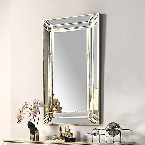 Wall Mirror MDF Construction Rectangular Shape Silver Colour Payday Deals