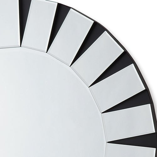 Wall Mirror MDF Construction Round Shape Combination of Black & Silver Colour Payday Deals