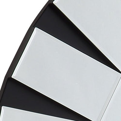 Wall Mirror MDF Construction Round Shape Combination of Black & Silver Colour Payday Deals