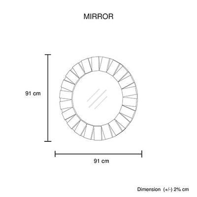 Wall Mirror MDF Construction Round Shape Combination of Black & Silver Colour Payday Deals