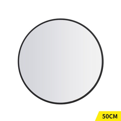 Wall Mirror Round Shaped Bathroom Makeup Mirrors Smooth Edge 50CM Payday Deals