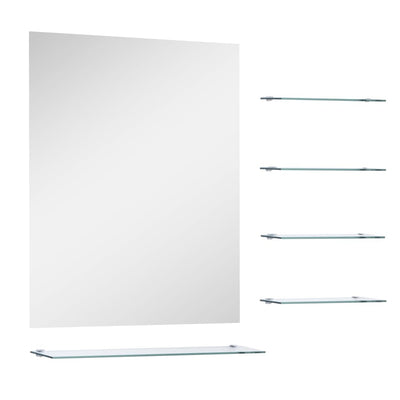 Wall Mirror with 5 Shelves Silver 50x60 cm Payday Deals