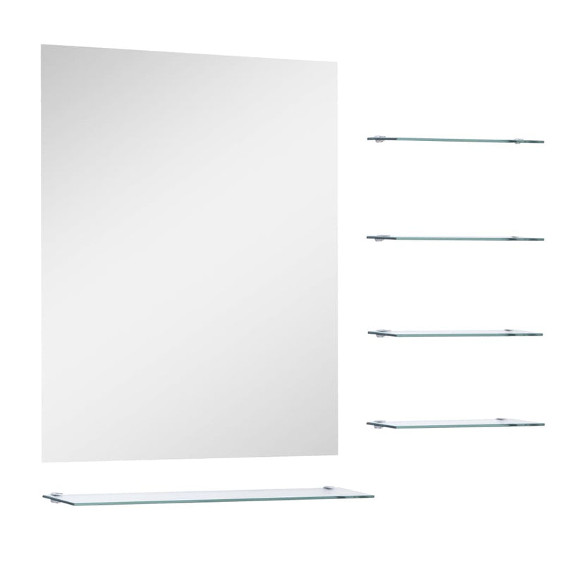 Wall Mirror with 5 Shelves Silver 50x60 cm Payday Deals