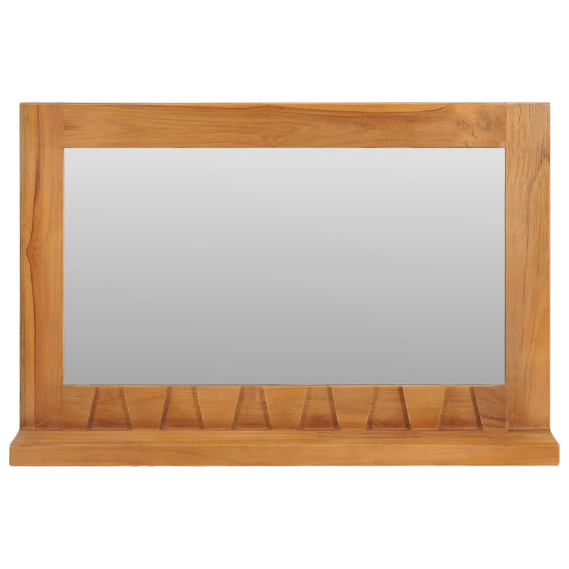 Wall Mirror with Shelf 60x12x40 cm Solid Teak Wood Payday Deals