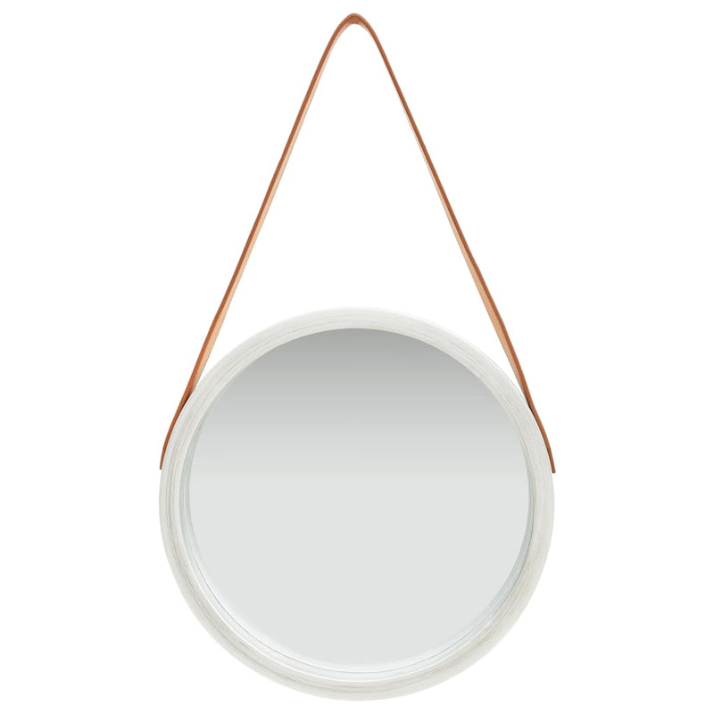 Wall Mirror with Strap 40 cm Silver Payday Deals