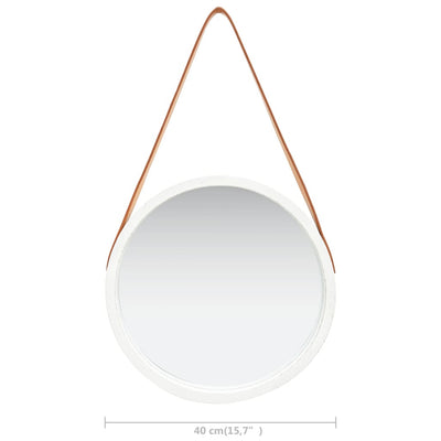 Wall Mirror with Strap 40 cm White Payday Deals