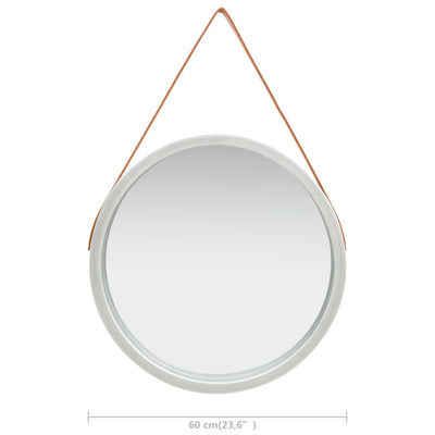 Wall Mirror with Strap 60 cm Silver Payday Deals