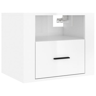 Wall-mounted Bedside Cabinet High Gloss White 50x36x40 cm Payday Deals