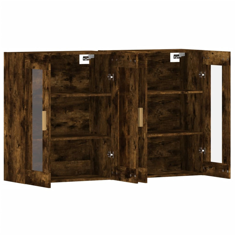 Wall Mounted Cabinets 2 pcs Smoked Oak Engineered Wood Payday Deals