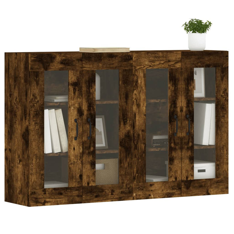 Wall Mounted Cabinets 2 pcs Smoked Oak Engineered Wood Payday Deals