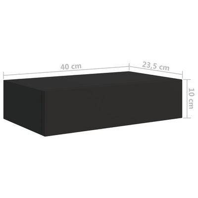 Wall-mounted Drawer Shelves 2 pcs Black 40x23.5x10cm MDF Payday Deals