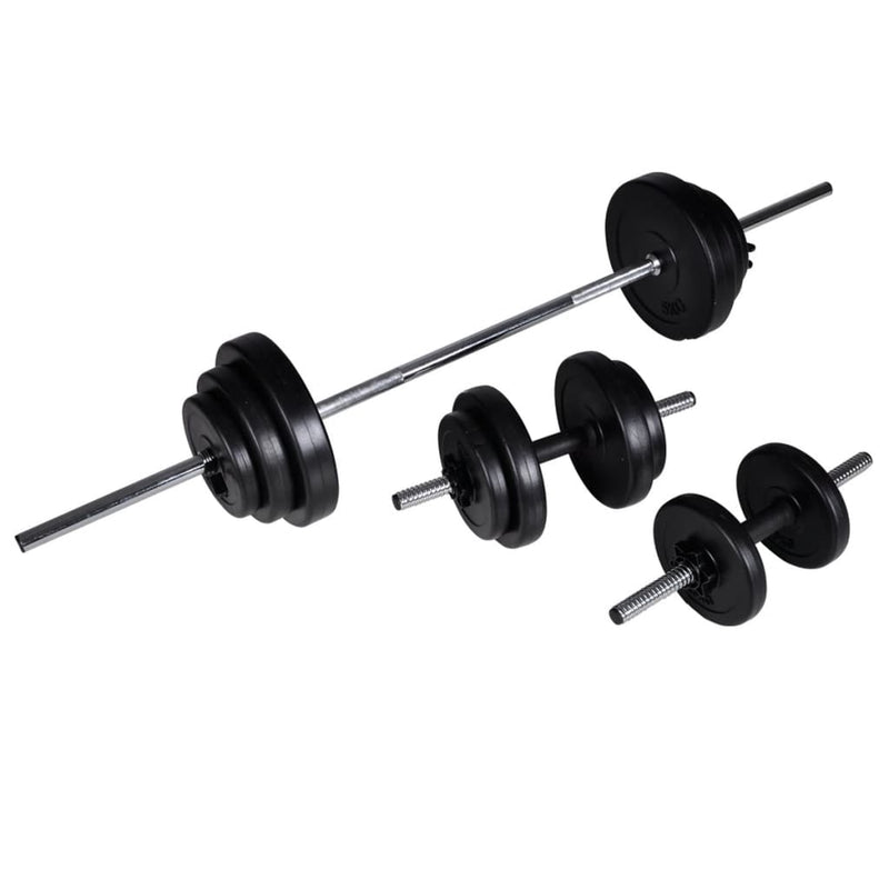 Wall-mounted Power Tower with Barbell and Dumbbell Set 30.5 kg Payday Deals
