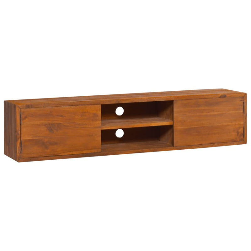 Wall-mounted TV Cabinet 135x30x30 cm Solid Teak Wood Payday Deals