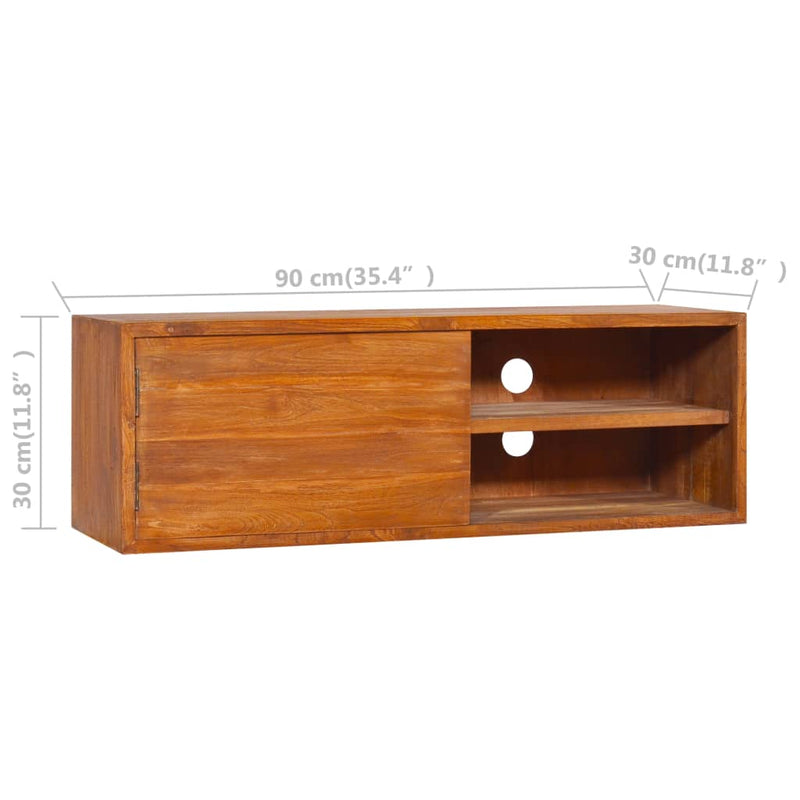 Wall-mounted TV Cabinet 90x30x30 cm Solid Teak Wood Payday Deals