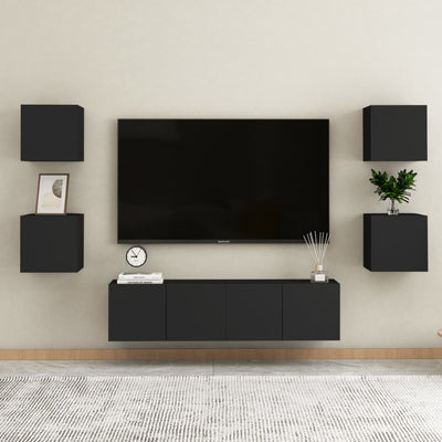 Wall Mounted TV Cabinet Black 30.5x30x30 cm Payday Deals