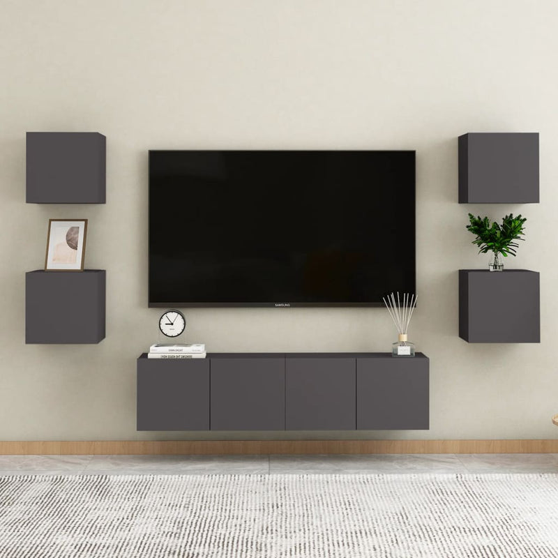 Wall Mounted TV Cabinet Grey 30.5x30x30 cm Payday Deals