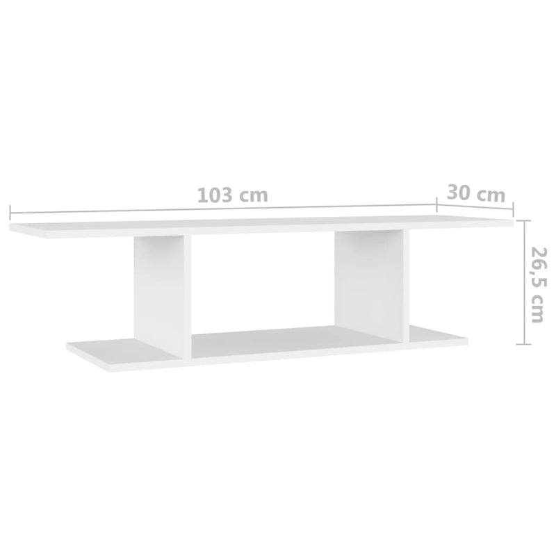 Wall Mounted TV Cabinet White 103x30x26.5 cm Payday Deals