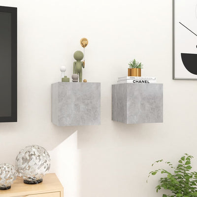 Wall Mounted TV Cabinets 2 pcs Concrete Grey 30.5x30x30 cm Payday Deals