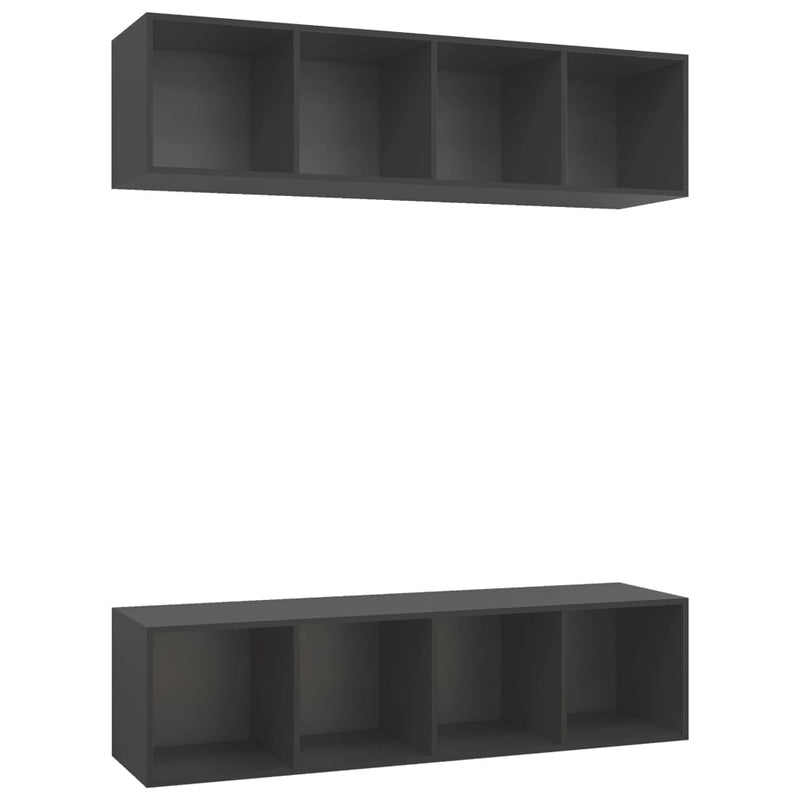 Wall-mounted TV Cabinets 2 pcs Grey Engineered Wood Payday Deals