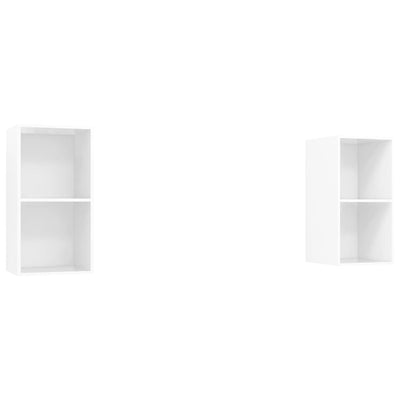 Wall-mounted TV Cabinets 2 pcs High Gloss White Chipboard Payday Deals