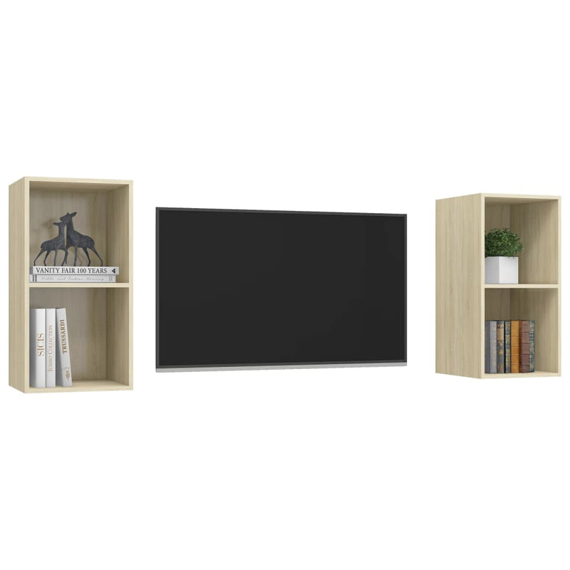 Wall-mounted TV Cabinets 2 pcs Sonoma Oak Engineered Wood Payday Deals