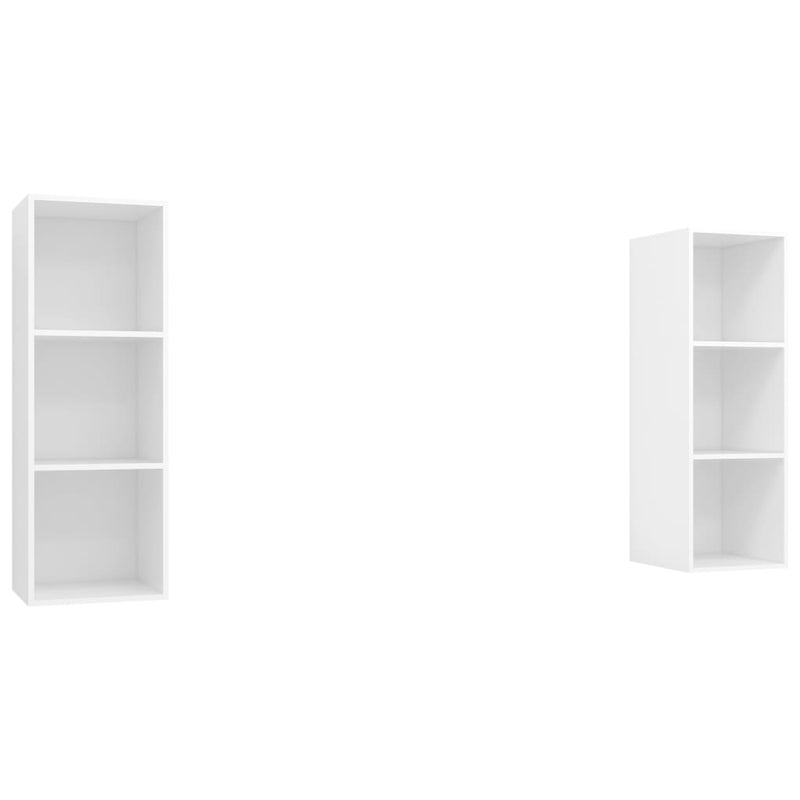 Wall-mounted TV Cabinets 2 pcs White Engineered Wood Payday Deals