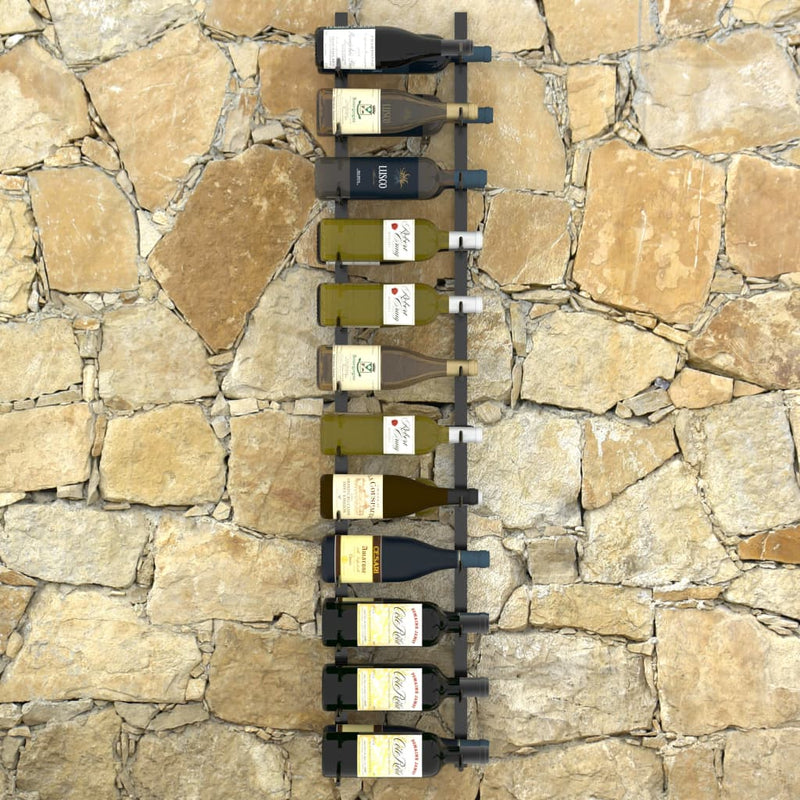 Wall-mounted Wine Rack for 24 Bottles Black Iron Payday Deals