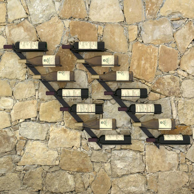 Wall-mounted Wine Racks for 14 Bottles 2 pcs Black Metal Payday Deals