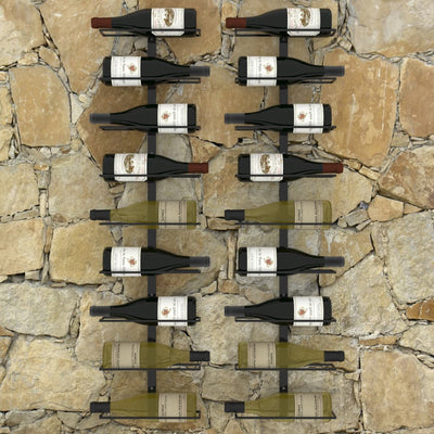 Wall-mounted Wine Racks for 18 Bottles 2 pcs Black Iron Payday Deals