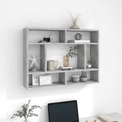 Wall Shelf Concrete Grey 75x16x55 cm Chipboard