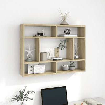 Wall Shelf Sonoma Oak 75x16x55 cm Chipboard