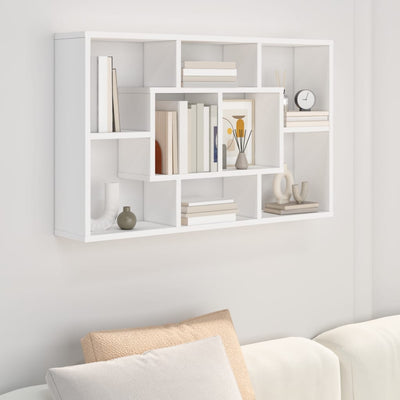Wall Shelf White 85x16x52.5 cm Engineered Wood