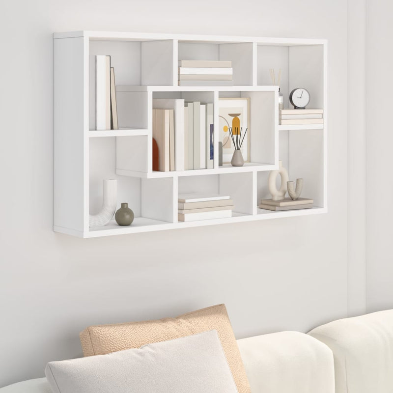 Wall Shelf White 85x16x52.5 cm Engineered Wood Payday Deals