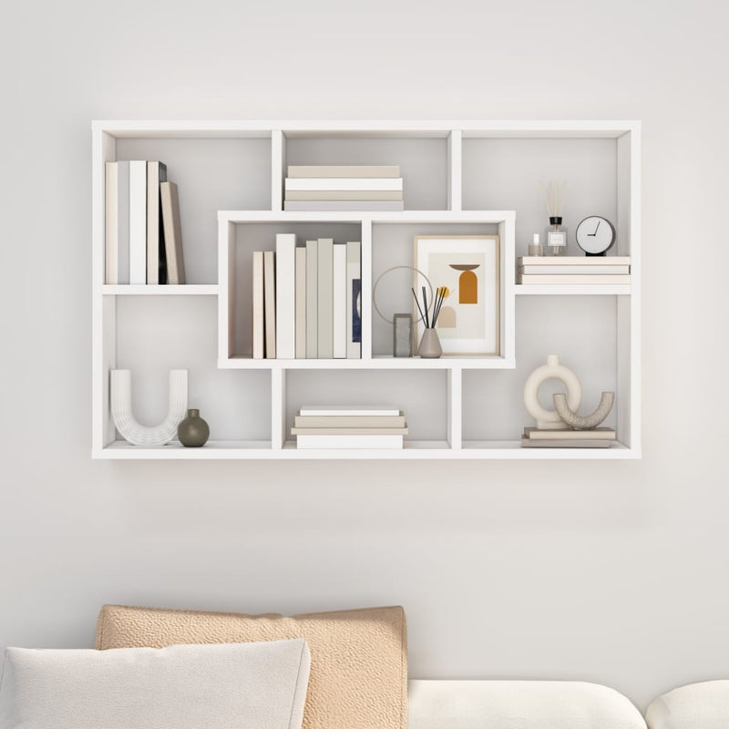 Wall Shelf White 85x16x52.5 cm Engineered Wood Payday Deals